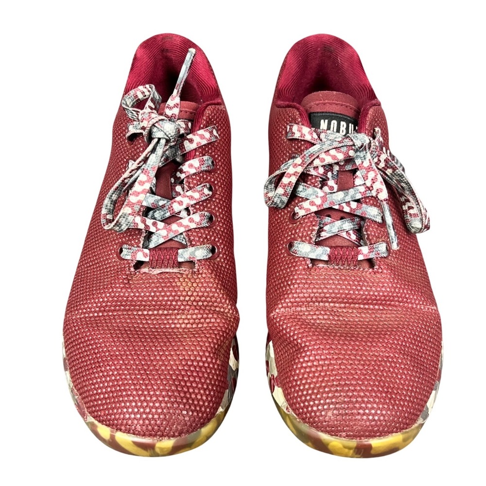 NOBULL SuperFabric Trainers Dark Red Camo Mens 8 Womens 9.5 Cross Training Shoes